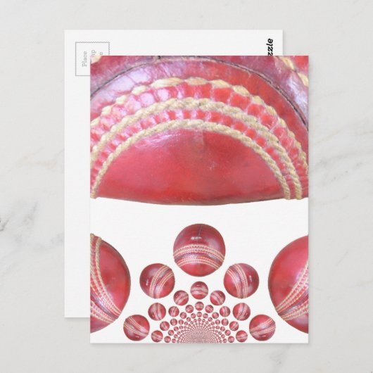 クリムゾンスピン – 美しい赤いクリケットボールアルティ ポストカード (正面/裏面)