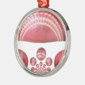 クリムゾンスピン – 美しい赤いクリケットボールアルティ メタルオーナメント (左)