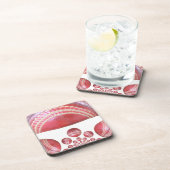 クリムゾンスピン - 美しい赤いクリケットボールアーティ コースター (右側)