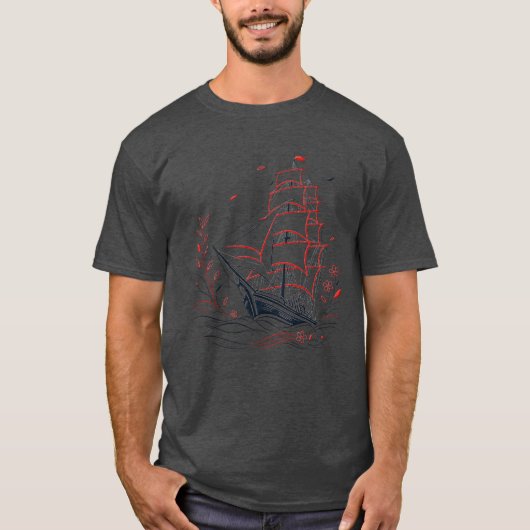 クリムゾンセイルゴシック船 Tシャツ (正面)