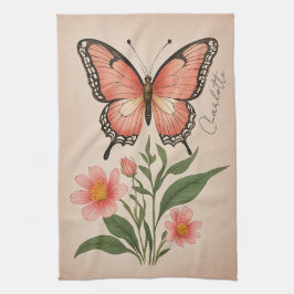 クリムゾンセレナーデパーソナライズされた キッチンタオル