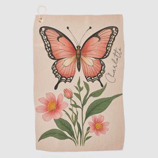 クリムゾンセレナーデパーソナライズされた ゴルフタオル (正面)