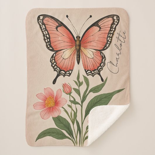 クリムゾンセレナーデパーソナライズされた シェルパブランケット (正面)