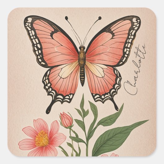 クリムゾンセレナーデパーソナライズされた スクエアシール (正面)