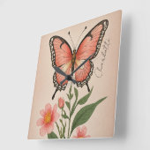 クリムゾンセレナーデパーソナライズされた スクエア壁時計 (傾斜)