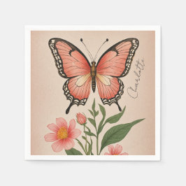 クリムゾンセレナーデパーソナライズされた スタンダードカクテルナプキン