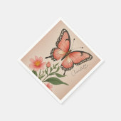 クリムゾンセレナーデパーソナライズされた スタンダードカクテルナプキン (角)