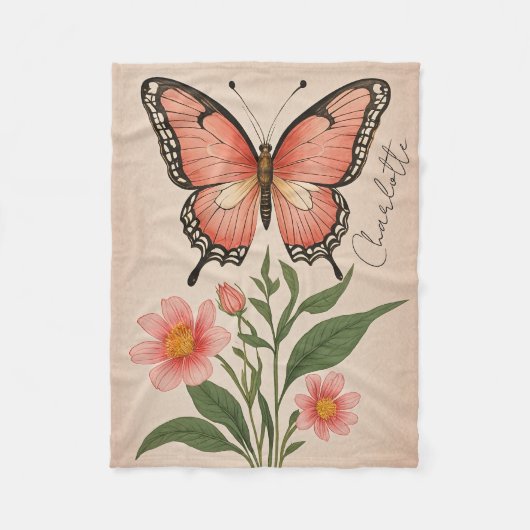 クリムゾンセレナーデパーソナライズされた フリースブランケット (正面)