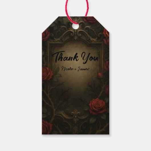 クリムゾンソーンレッドローゼゴシックバロック結婚ズ ギフトタグ (正面)