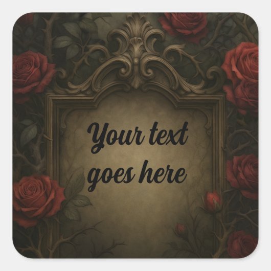 クリムゾンソーンレッドローゼゴシックバロック結婚ズ スクエアシール (正面)