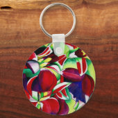 クリムゾントロピカルシンガポールのフラワーアート キーホルダー (正面)