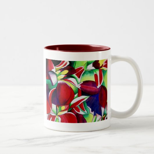 クリムゾントロピカルシンガポールのフラワーアート ツートーンマグカップ (右)