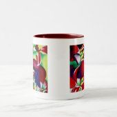 クリムゾントロピカルシンガポールのフラワーアート ツートーンマグカップ (中央)