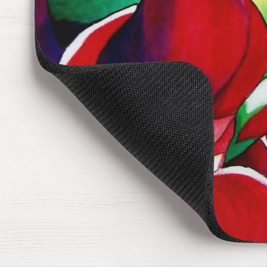 クリムゾントロピカルシンガポールのフラワーアート マウスパッド (コーナー)