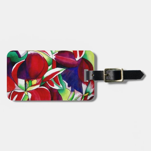 クリムゾントロピカルシンガポールのフラワーアート ラゲッジタグ (正面横)
