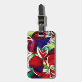 クリムゾントロピカルシンガポールのフラワーアート ラゲッジタグ (正面縦)