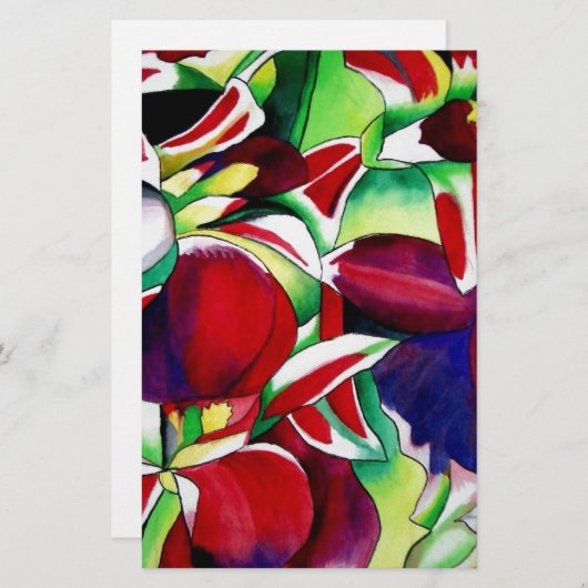 クリムゾントロピカルシンガポールのフラワーアート 便箋 (正面/裏面)