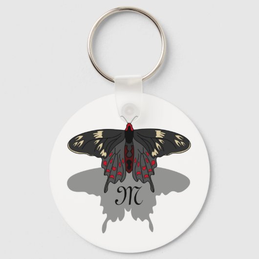 クリムゾンバラバタフライシャドーモノグラム キーホルダー (正面)