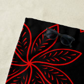 クリムゾンパターンオンブラック ビーチタオル (インサイチュ)