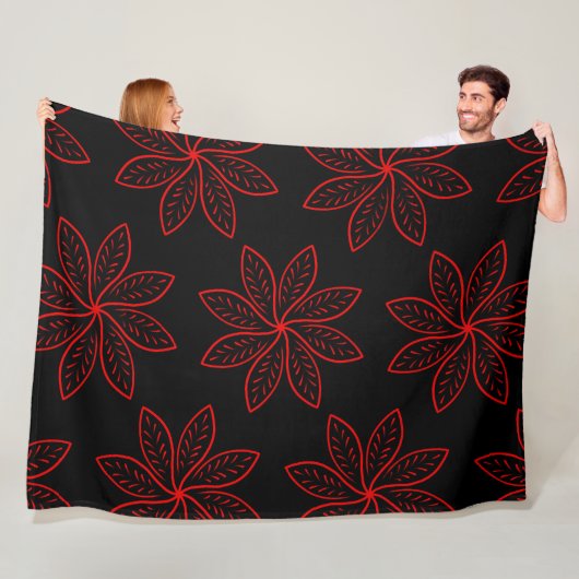 クリムゾンパターンオンブラック フリースブランケット (インサイチュ)