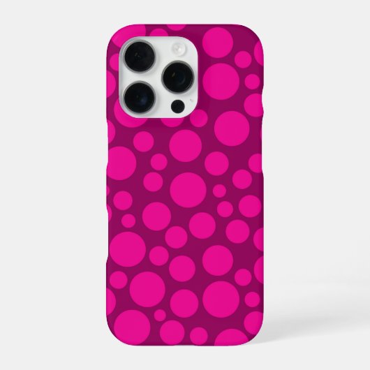 クリムゾンピンク水玉模様 iPhoneケース (裏面)