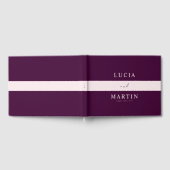 クリムゾンピンク王室のラインタイポグラフィ結婚ズ ゲストブック (全面)