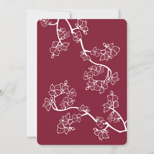 クリムゾンピーチ/プラムフラップクラフト中国の結婚ズ 招待状 (裏面)