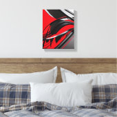 クリムゾンフュージョン：抽象芸術 キャンバスプリント (インサイチュ (寝室))