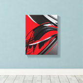 クリムゾンフュージョン：抽象芸術 キャンバスプリント (インサイチュ (ウッドフロア))