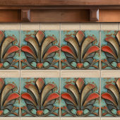 クリムゾンフレア – ミッドセンチュリーモダンセラミックタイル タイル