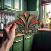 クリムゾンフレア – ミッドセンチュリーモダンセラミックタイル タイル