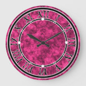 クリムゾンブライト大理石のパターン ラージ壁時計 (正面)