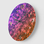クリムゾンブライト大理石のパターン ラージ壁時計 (傾斜)