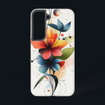 クリムゾンブラシ SAMSUNG GALAXY S22ケース<br><div class="desc">赤いはっきりした花が水彩画のようなクリームの背景を横切る。</div>