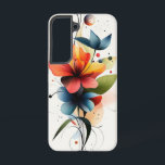 クリムゾンブラシ SAMSUNG GALAXY S22ケース<br><div class="desc">赤いはっきりした花が水彩画のようなクリームの背景を横切る。</div>