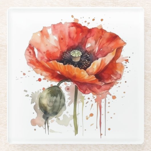 クリムゾンブルーム ガラスコースター (正面)