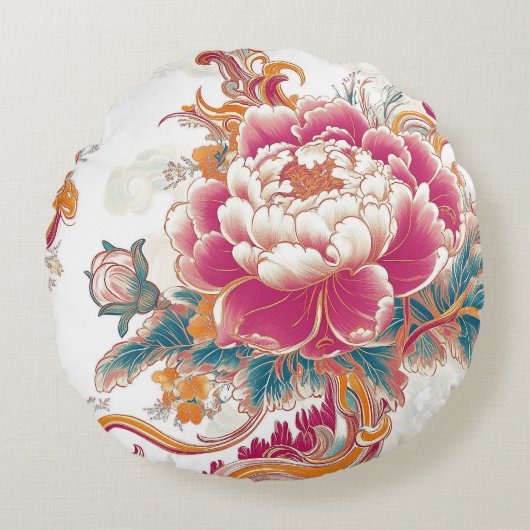 クリムゾンブルーム ラウンドクッション (正面)