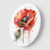 クリムゾンブルーム ラージ壁時計 (傾斜)