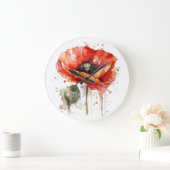 クリムゾンブルーム ラージ壁時計 (ホーム)