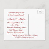 "クリムゾンブーケ" [a] – ブライダルシャワー招待 インビテーションポストカード (裏面)