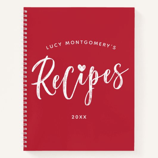 クリムゾンホワイトブラシスクリプトレシピ ノートブック (正面)