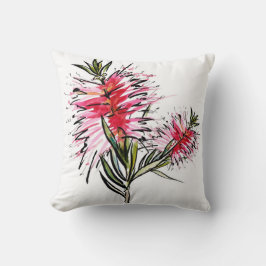 クリムゾンボトルブラシオーストラリア先住民花 クッション