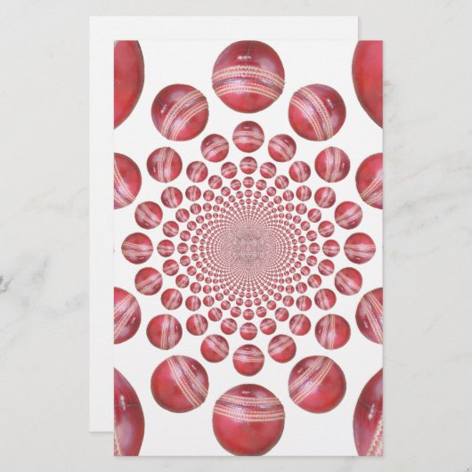 クリムゾンボルテックス:美しい赤クリケットボールアート (正面/裏面)