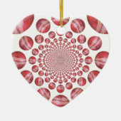 クリムゾンボルテックス:美しい赤クリケットボールアート セラミックオーナメント (正面)