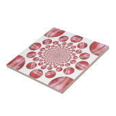 クリムゾンボルテックス:美しい赤クリケットボールアート タイル (側面)