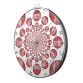 クリムゾンボルテックス:美しい赤クリケットボールアート ダーツボード (正面右)