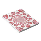 クリムゾンボルテックス：美しい赤クリケットボールアート ノートパッド (アングル)