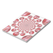 クリムゾンボルテックス：美しい赤クリケットボールアート ノートパッド (回転)