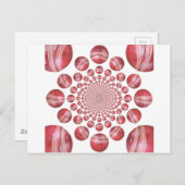 クリムゾンボルテックス:美しい赤クリケットボールアート ポストカード (正面/裏面)