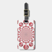 クリムゾンボルテックス：美しい赤クリケットボールアート ラゲッジタグ (正面縦)